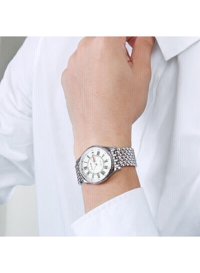 Rossini Couple Watch Quartz Watch White Dial Steel Strap Birthday Gift Wedding Gift National Watch Business Small And Exquisite Pair 6355/6356 - Image 1