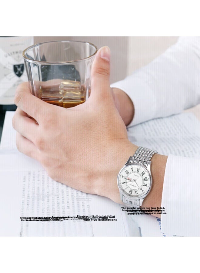 Rossini Couple Watch Quartz Watch White Dial Steel Strap Birthday Gift Wedding Gift National Watch Business Small And Exquisite Pair 6355/6356 - Image 2