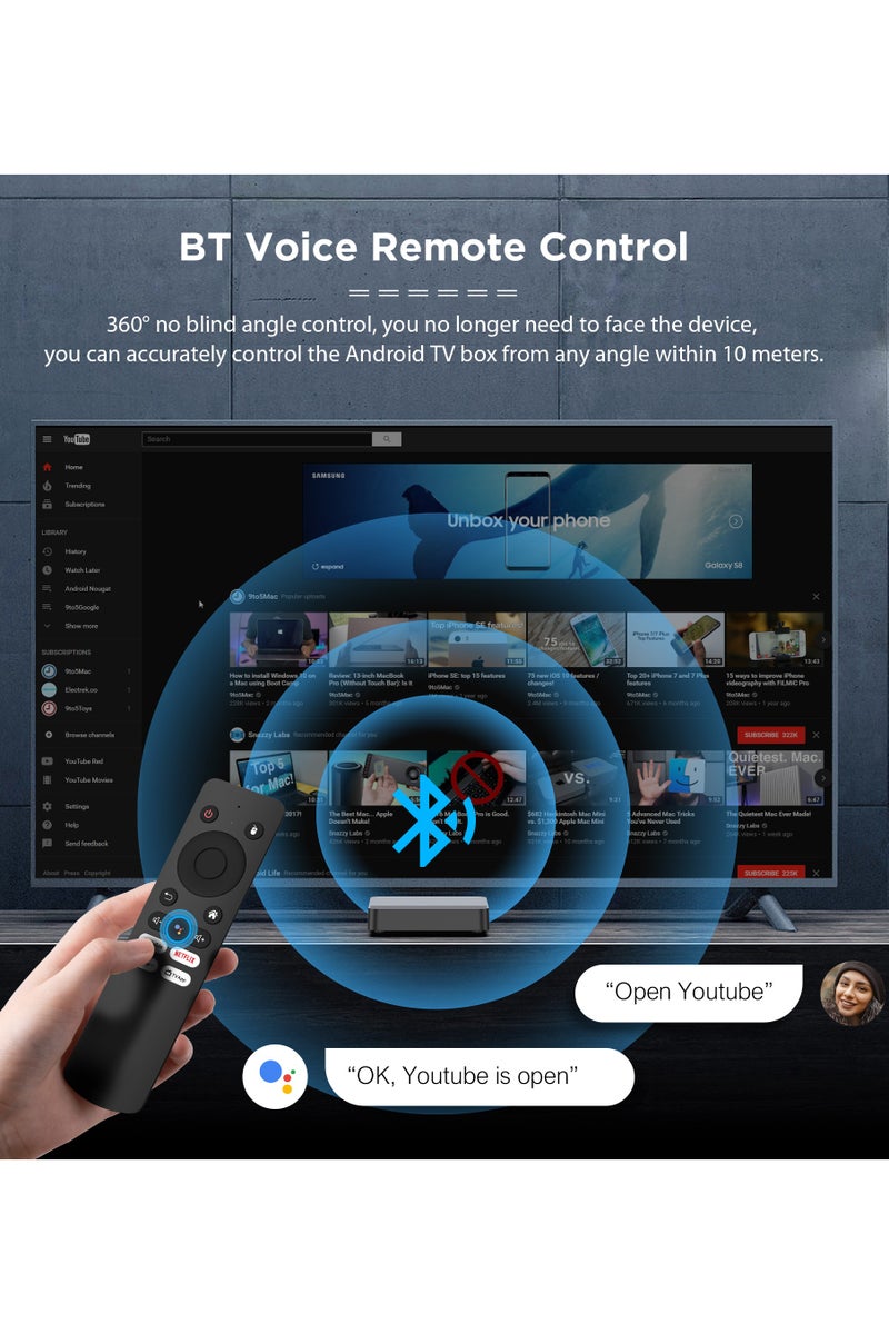 تي في بوكس بدقة 4K ونظام أندرويد 12 يدعم البلوتوث  وذاكرة عشوائية 2 جيجا RAM و ذاكرة داخلية 8 جيجا ROM - Image 2