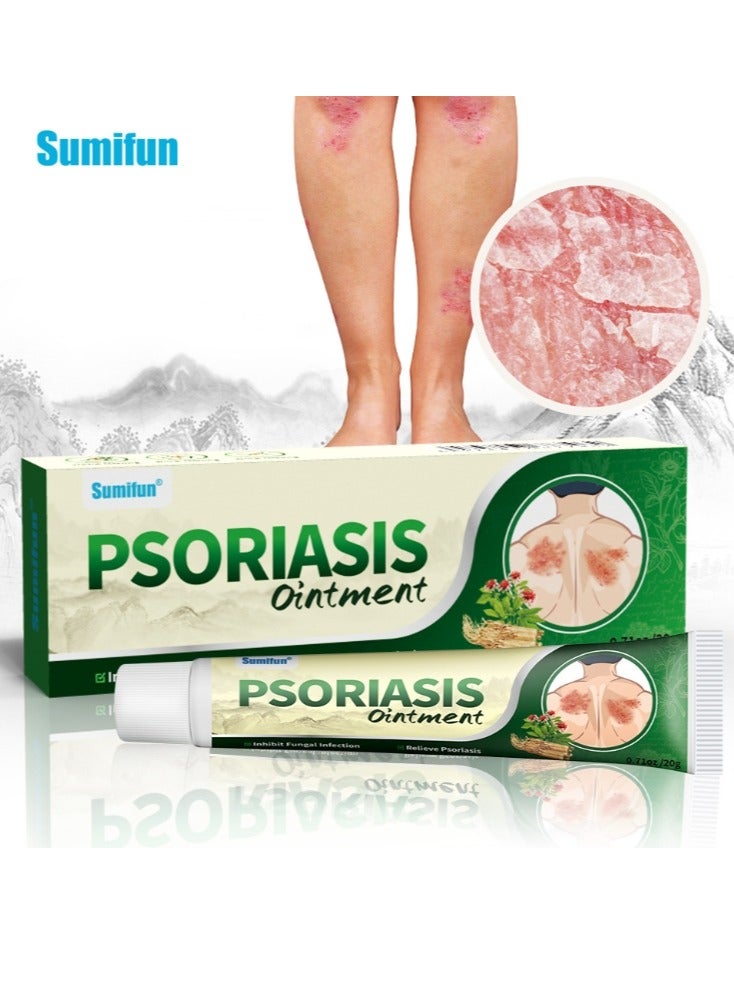 Sumifun Natural Chinese Herbal Eczema Psoriasis Creams 20g，Dermatitis and Eczema Pruritus Psoriasis Ointment,Psoriasis Creams，Psoriasis Treatment, Antibacterial Cream, for Body Itching - Image 1