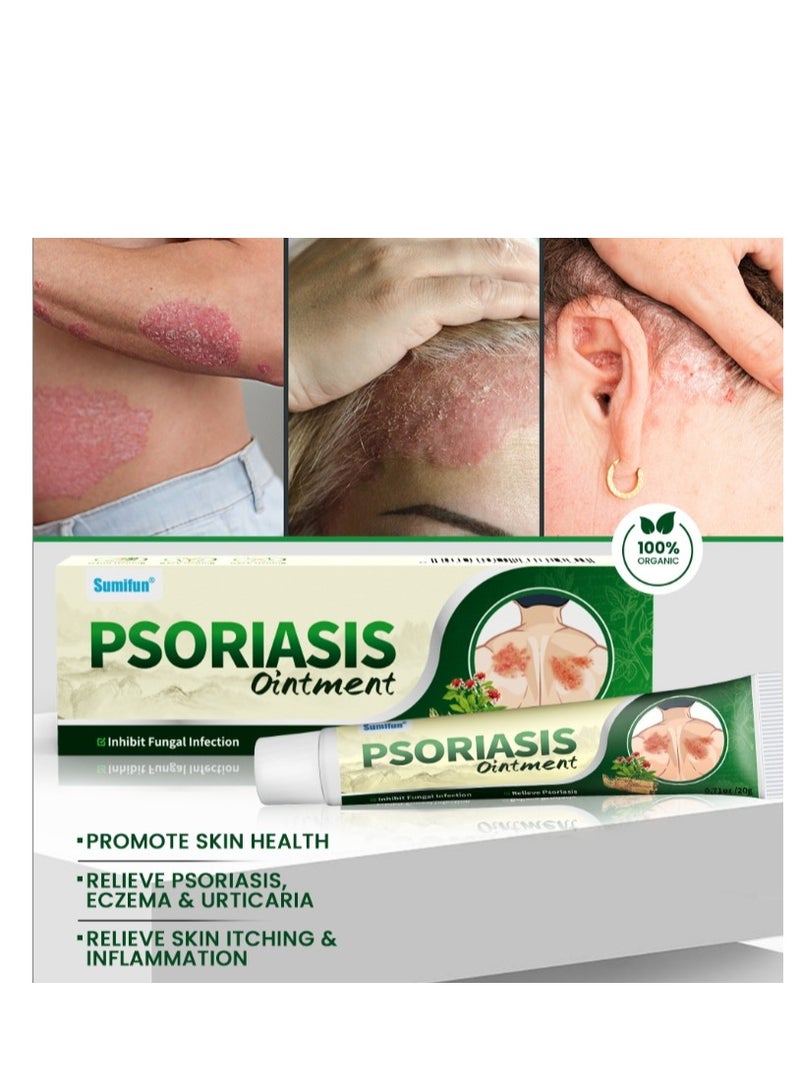 Sumifun Natural Chinese Herbal Eczema Psoriasis Creams 20g，Dermatitis and Eczema Pruritus Psoriasis Ointment,Psoriasis Creams，Psoriasis Treatment, Antibacterial Cream, for Body Itching - Image 3