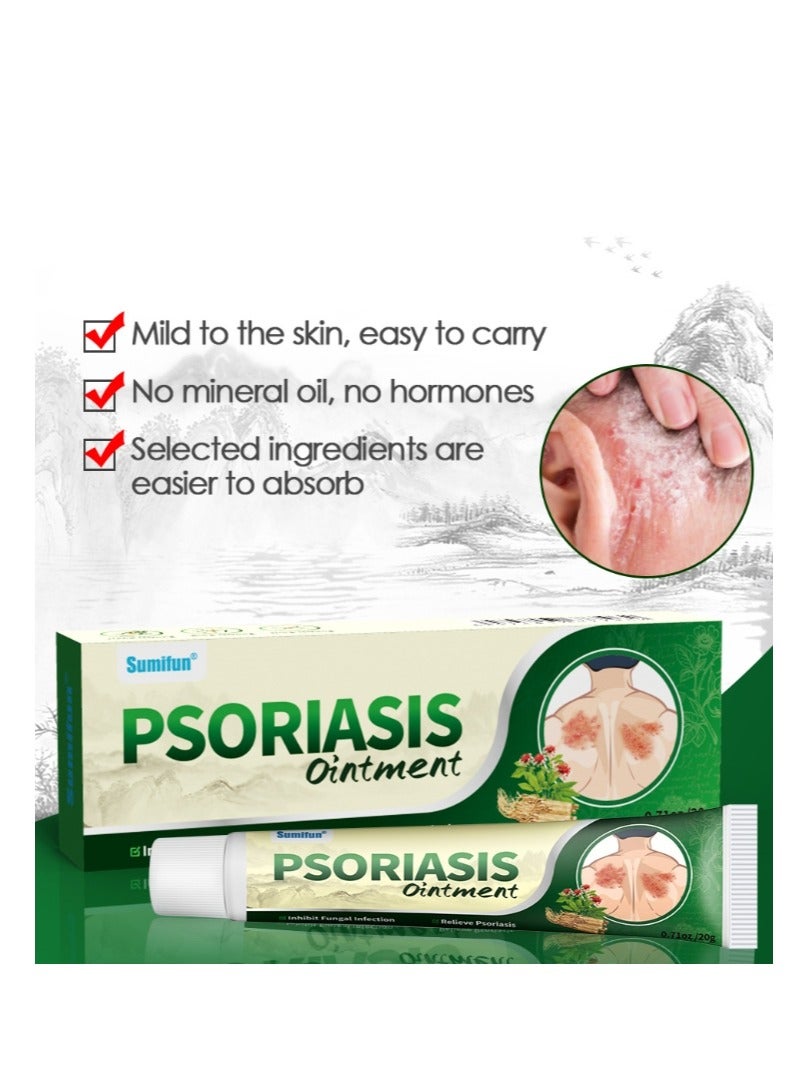 Sumifun Natural Chinese Herbal Eczema Psoriasis Creams 20g，Dermatitis and Eczema Pruritus Psoriasis Ointment,Psoriasis Creams，Psoriasis Treatment, Antibacterial Cream, for Body Itching - Image 4