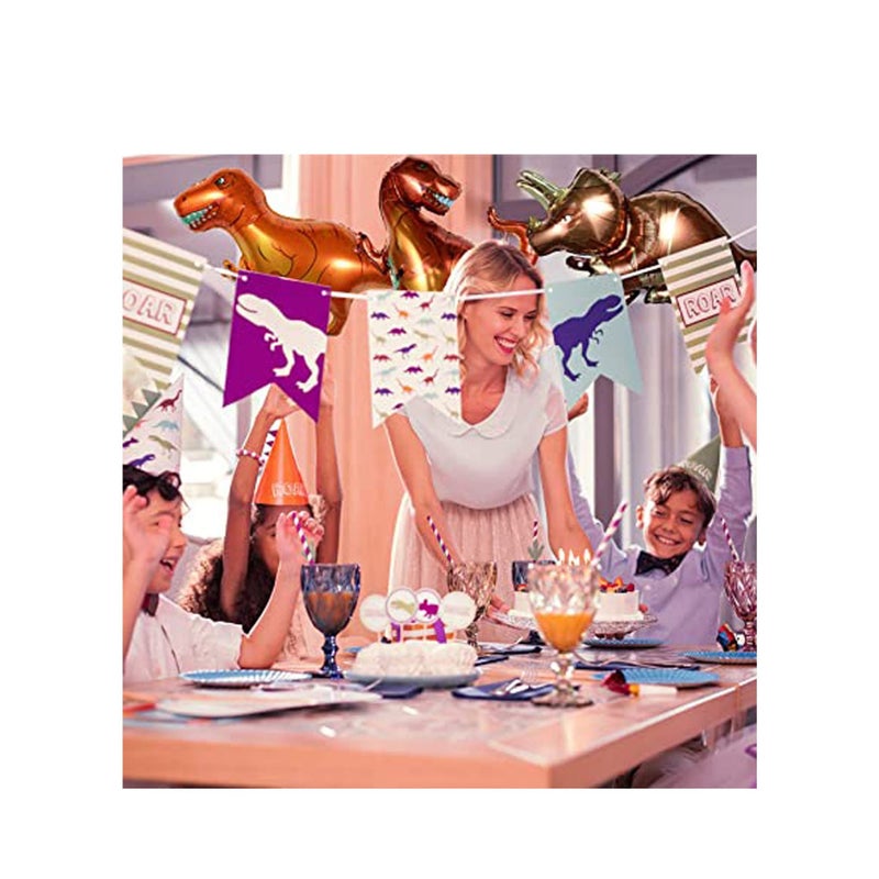 SOLARAE 8 Pieces Balloon Dinosaurs Dinosaur Foil Balloons Aluminum Mylar Helium Balloons for Weddings Birthday Graduation Party Bridal Shower Jungle Style Party Decorations - Image 4