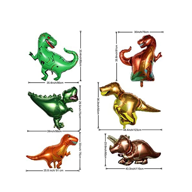 SOLARAE 8 Pieces Balloon Dinosaurs Dinosaur Foil Balloons Aluminum Mylar Helium Balloons for Weddings Birthday Graduation Party Bridal Shower Jungle Style Party Decorations - Image 2