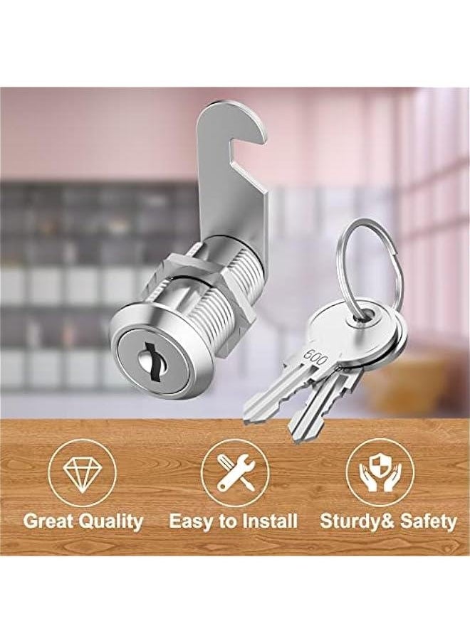 Generic 1 Pack Cabinet Locks with Keys, 1-1/8 Cam Lock keyed Alike, Secure Drawer Mailbox File RV Storage Locks Tool Box Locks Replacement Set, Zinc Alloy  - Image 3