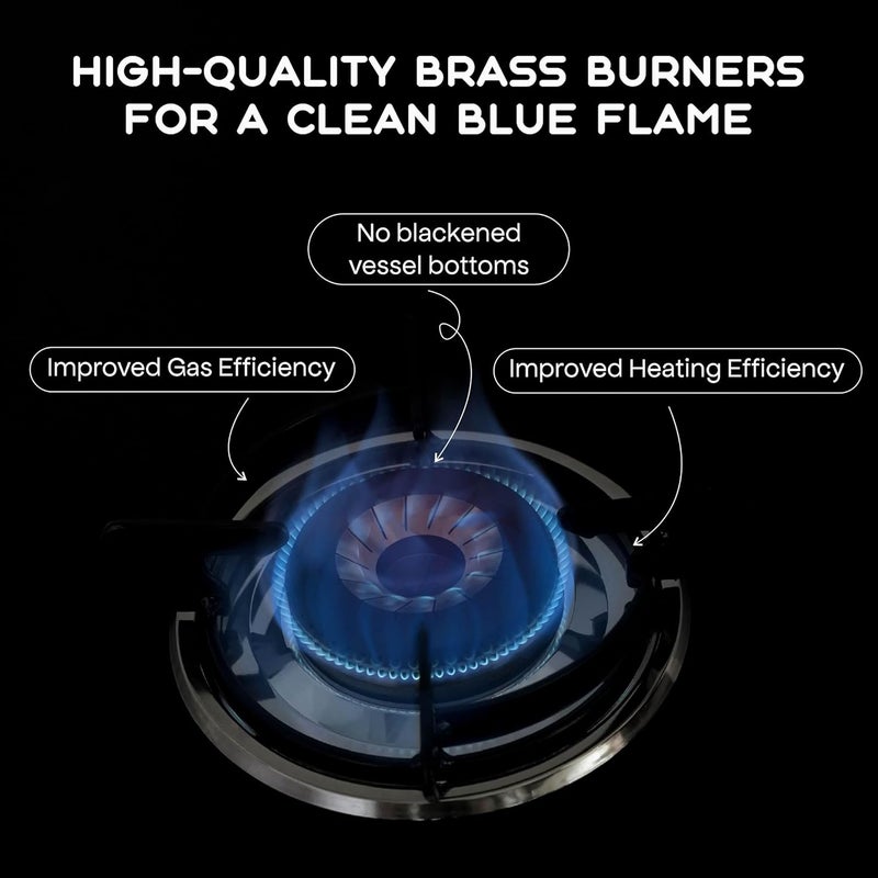 Jyoti 335 Bahubali 3D Swirl 3 Burner Manual Gas StoveGas Saving 3D Swirl Brass Burners3 MM Stainless Steel OnePiece Body Flame Guard Pan Supports Spacious Design For Huge Utensils ISI Marked - Image 4