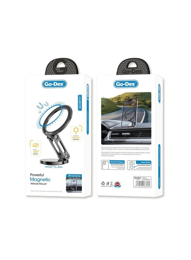 GO-DES Go Des 360 Degree Rotating Magnetic Stand Car Phone Holder - Image 2