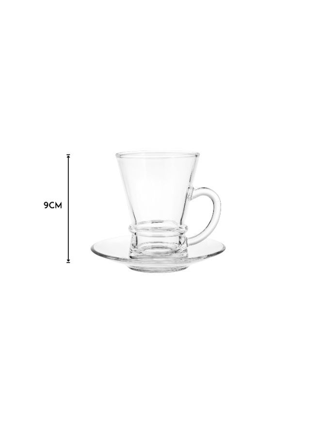 إيليجانت ✨ طقم ضيافة زجاج فاخر 36 قطعة – أناقة تليق بكل جلسة ☕💎 | 12 كوب شاي + 12 فنجان قهوة + 12 صحن شاي - Image 5