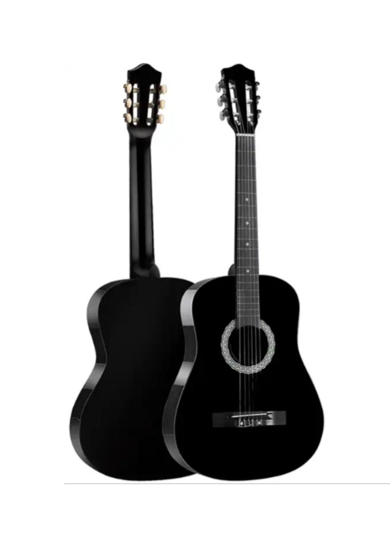 39” Classical Guitar with Nylon Strings Guitar with Truss Rod for Beginner Professional Acoustic with Bag(Black)