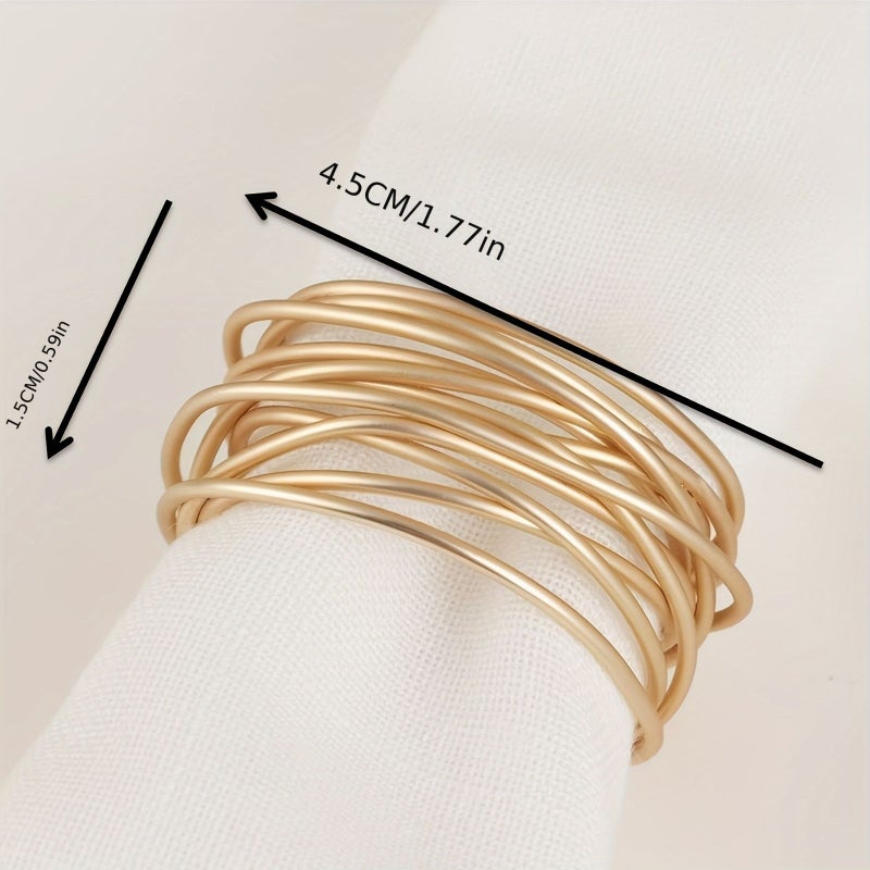 4pcs Gold Metal Wire Abstract Napkin Rings for Dinner Weddings Parties - Image 3