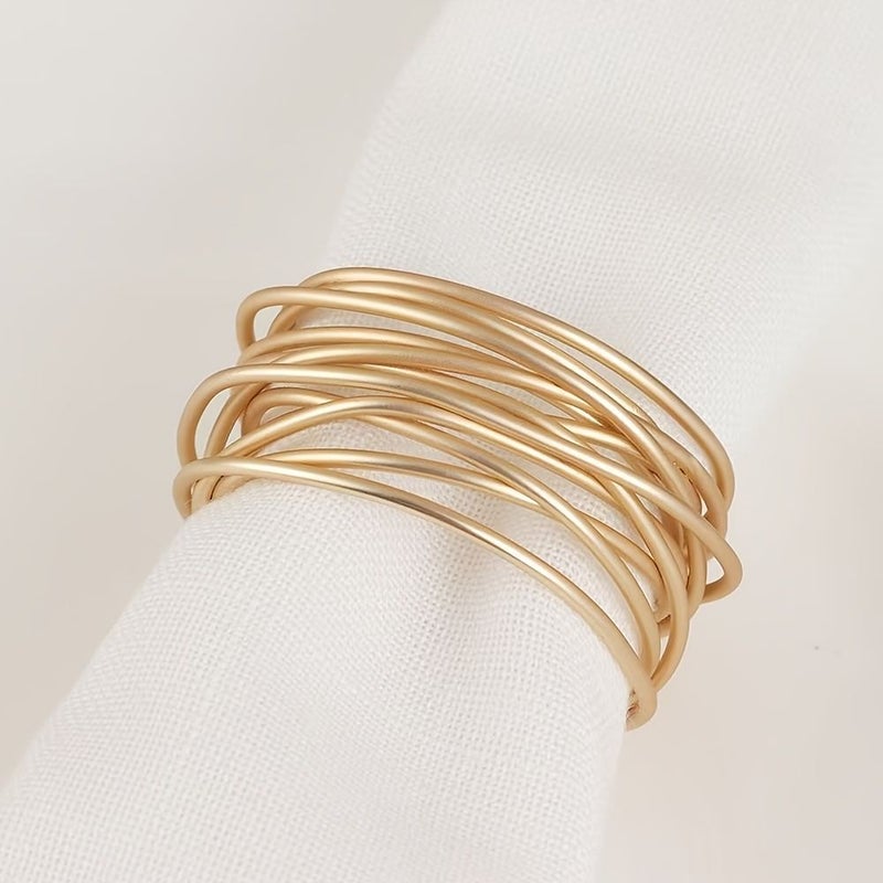 4pcs Gold Metal Wire Abstract Napkin Rings for Dinner Weddings Parties - Image 4