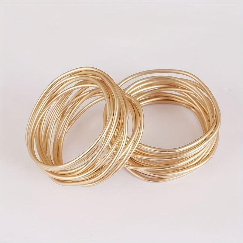 4pcs Gold Metal Wire Abstract Napkin Rings for Dinner Weddings Parties - Image 2