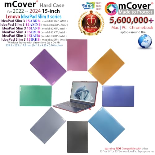 mCover Case Compatible ONLY for 20222024 15 Lenovo IdeaPad Slim 3 3i 15ABR8 15AMN8 15IAH8 15IAN8 15IRH8 15IRU8 Windows Computers NOT Fitting Any Other Lenovo Models Clear - Image 3