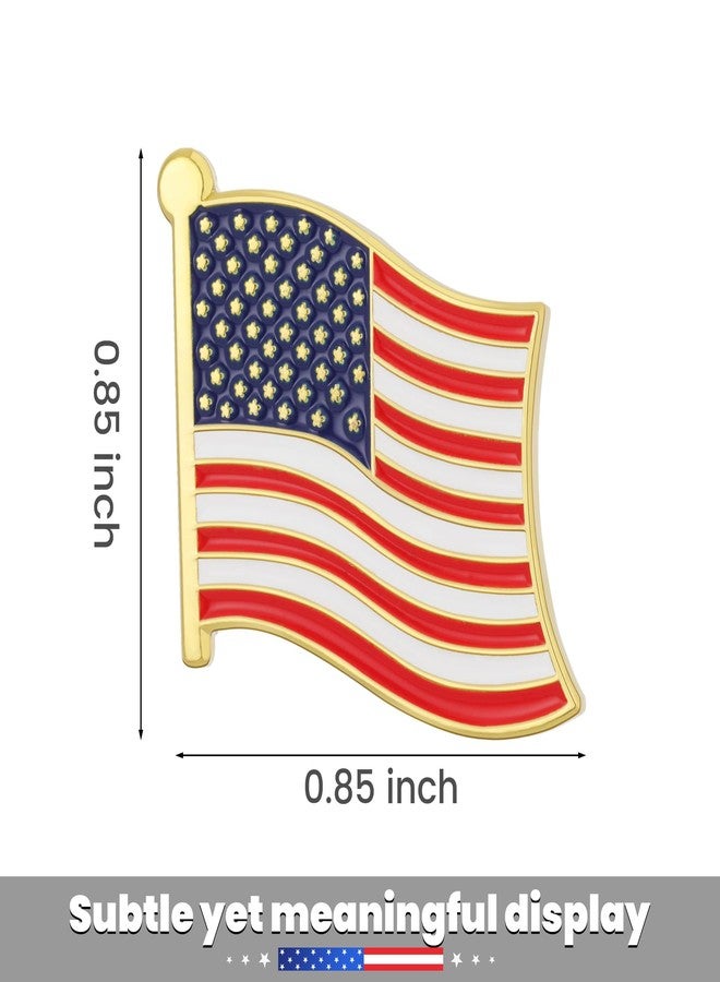 TONOS Exquisite American Flag Lapel Pin 10 PACK -The Stars and Stripes Flag Pins, Solid Metal US Flag Lapel Pin for Memorial Day, Flag Day, Independence Day, Veterans Day (Wave-10PC) - Image 3