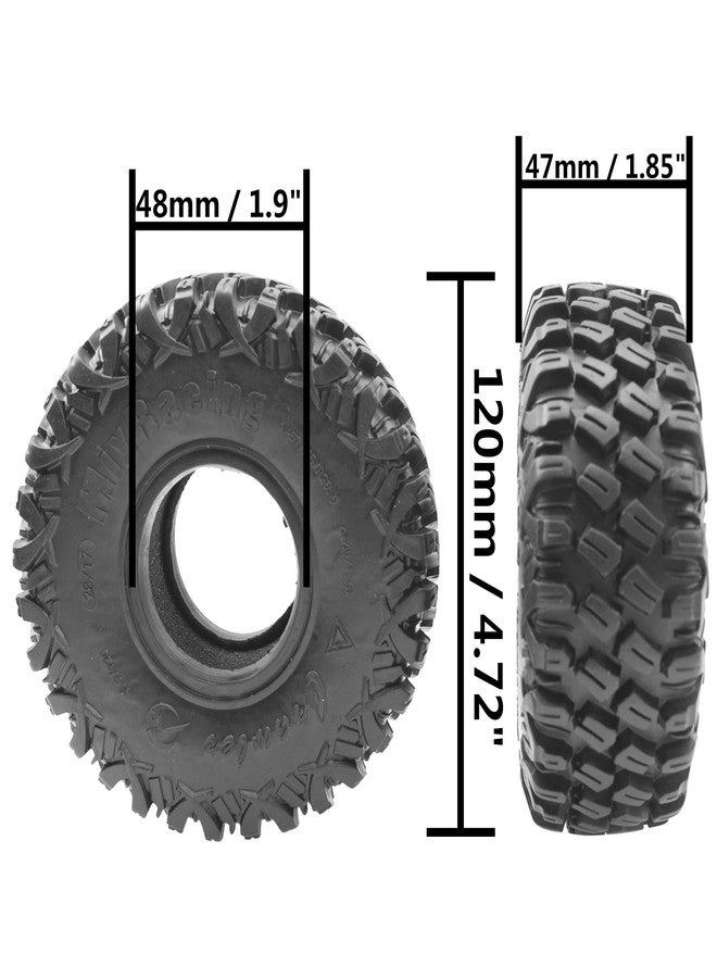 Vgoohobby 4Pack Vgoohobby 1.9inch Rubber Tires,RC Crawler Tires OD 120mm with Foam Compatible with Axial SCX10 90047 AXI03007 D90 D110 Tamiya CC01 Traxxas TRX-4 1/10 RC Crawler - Image 2