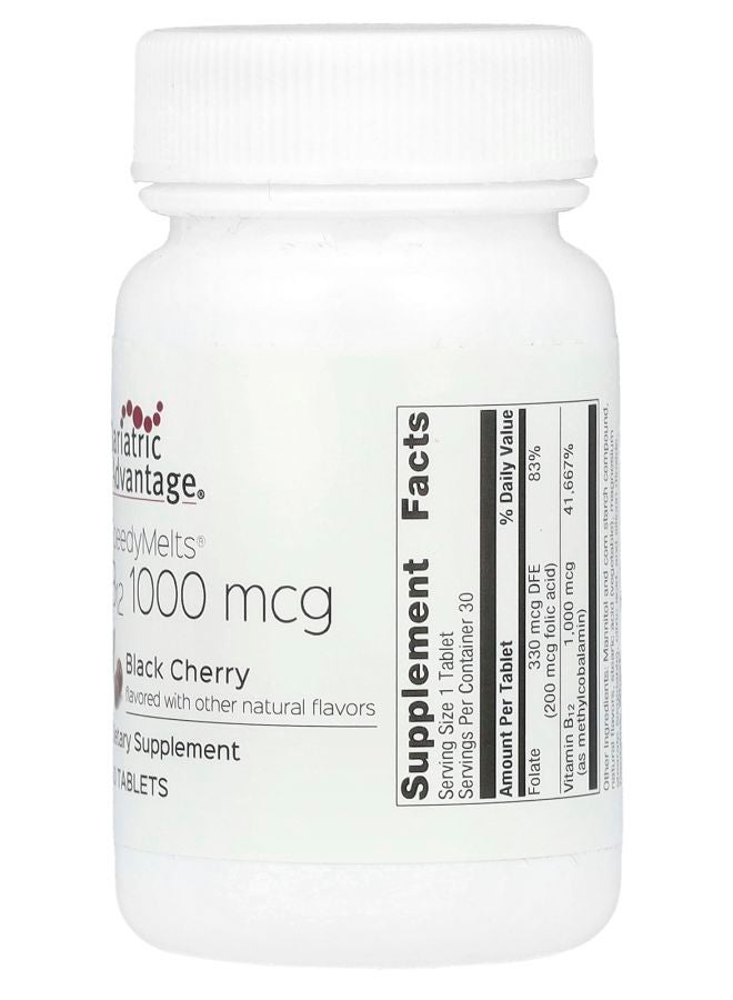 Bariatric Advantage SpeedyMelts® B12 Black Cherry 1000 mcg 30 Tablets - Image 2