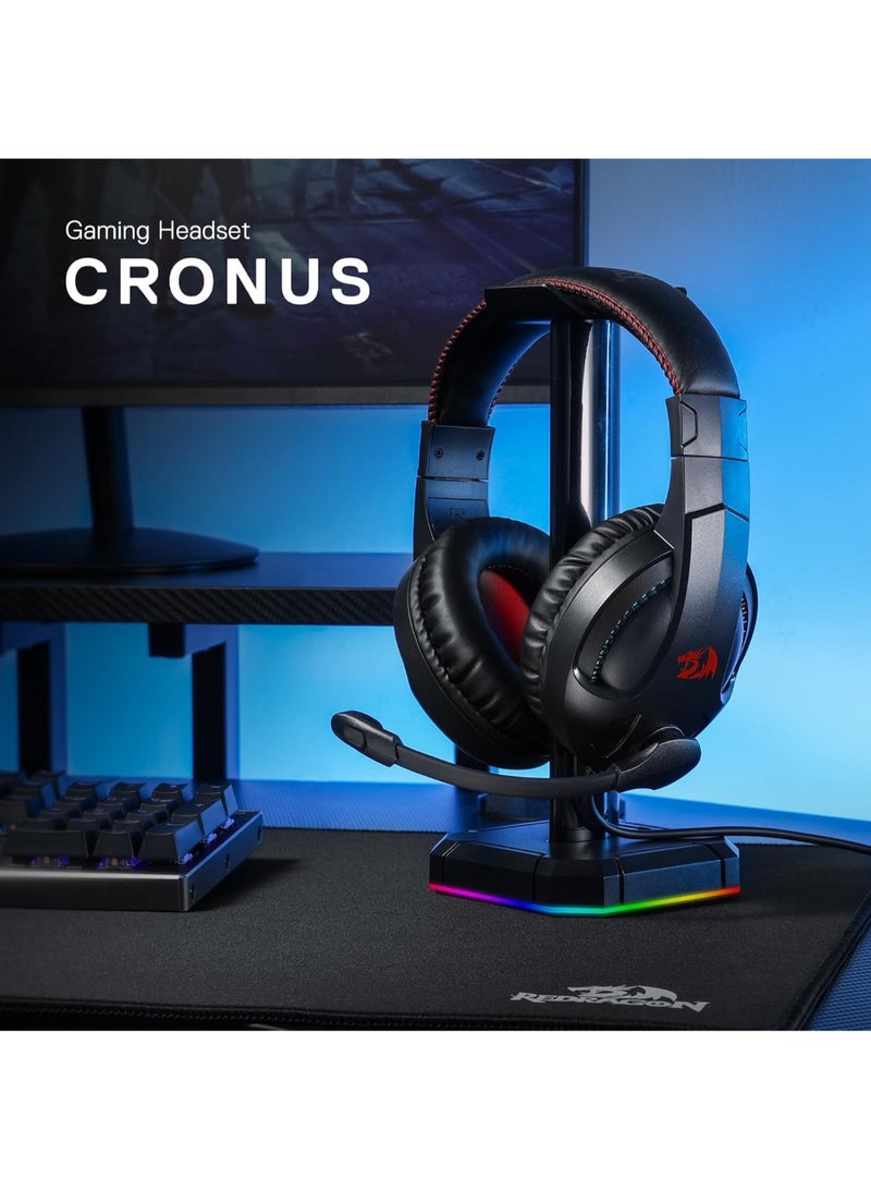 ريدراجون سماعة الألعاب Redragon H211 Cronus: ستيريو، ميكروفون لإلغاء الضوضاء، RGB، منصات متعددة - Image 2