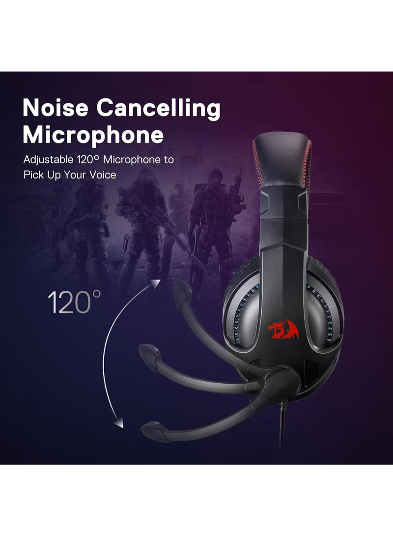 ريدراجون سماعة الألعاب Redragon H211 Cronus: ستيريو، ميكروفون لإلغاء الضوضاء، RGB، منصات متعددة - Image 4