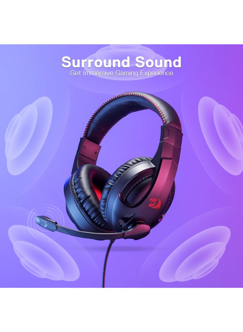 ريدراجون سماعة الألعاب Redragon H211 Cronus: ستيريو، ميكروفون لإلغاء الضوضاء، RGB، منصات متعددة - Image 3