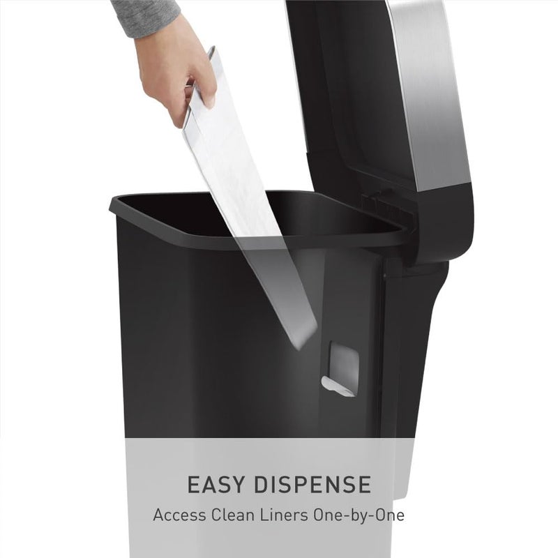 simplehuman 45 Liter / 12 Gallon Rectangular Kitchen Step Trash Can with Soft-Close Lid, Black Plastic - Image 5