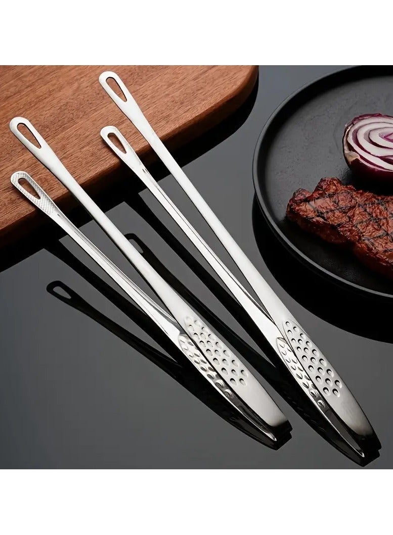 CRYSTAL 2 Stainless Steel Food Tongs on the Table, food Holder and Food Plate Provider, Large size 28 * 1.4 cm - Image 1