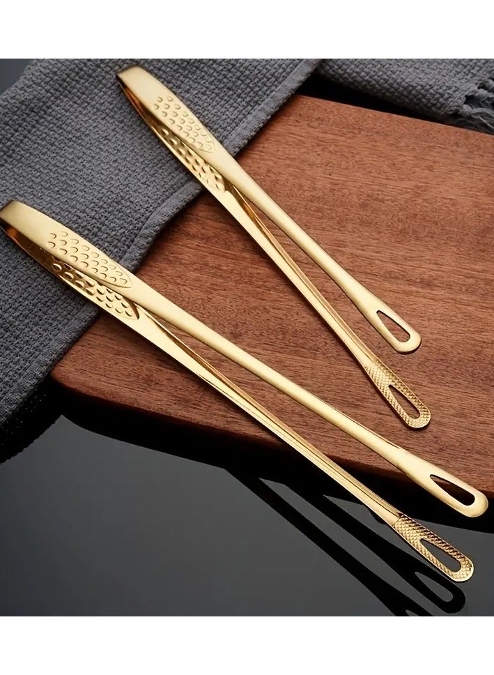 CRYSTAL 2 Stainless Steel Food Tongs on the Table, food Holder and Food Plate Provider, Large size 28 * 1.4 cm - Image 2