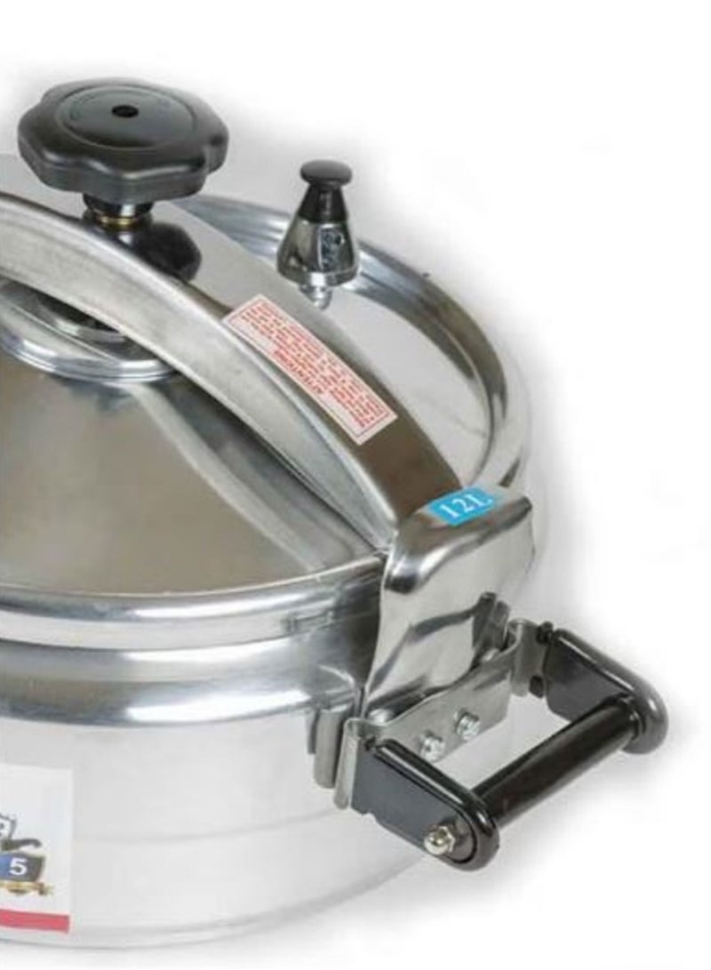 بادريق قدر ضغط مصنوع من الألومنيوم بمقبض يد ستيل لون فضي/أسود 12لترات - Image 4