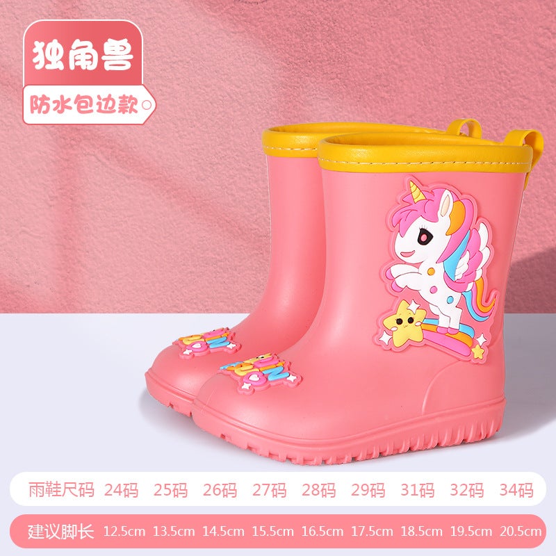 Children'S Rain Boots Boys And Girls Baby Non-Slip Rain Boots Kindergarten Waterproof Rubber Shoes For Primary School Children And Girls Water Shoes - Image 1