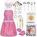 MEIDAYAI Kids Cooking Baking Set Kids Kitchen Pretend Play Toys Children Chef Role Play Costume Set Chef Hat and Matching Pink Apron Birthday Xmas Gifts for 38 Year Old Girls Toys - Image 3