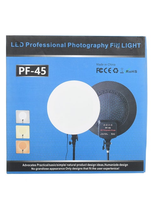 PF-45 LED Professional Photography Fill Light – 3 Adjustable Color Temperatures (Warm, Cool, Daylight), Portable and Durable Design – Perfect for Studio, Video Shooting, and Creative Lighting Needs