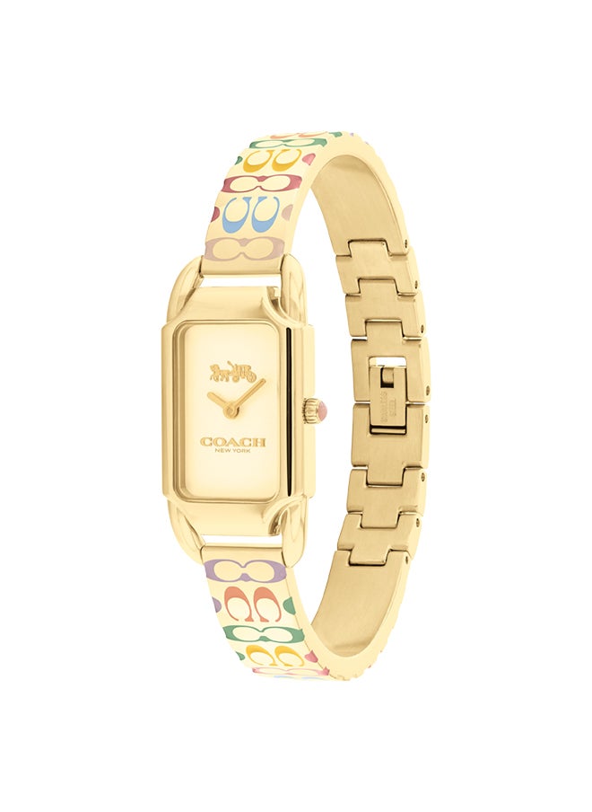 COACH - ساعة يد نسائية أنالوج مستطيلة الشكل من الفولاذ المقاوم للصدأ 14504195 - 17.5 مم - Image 1