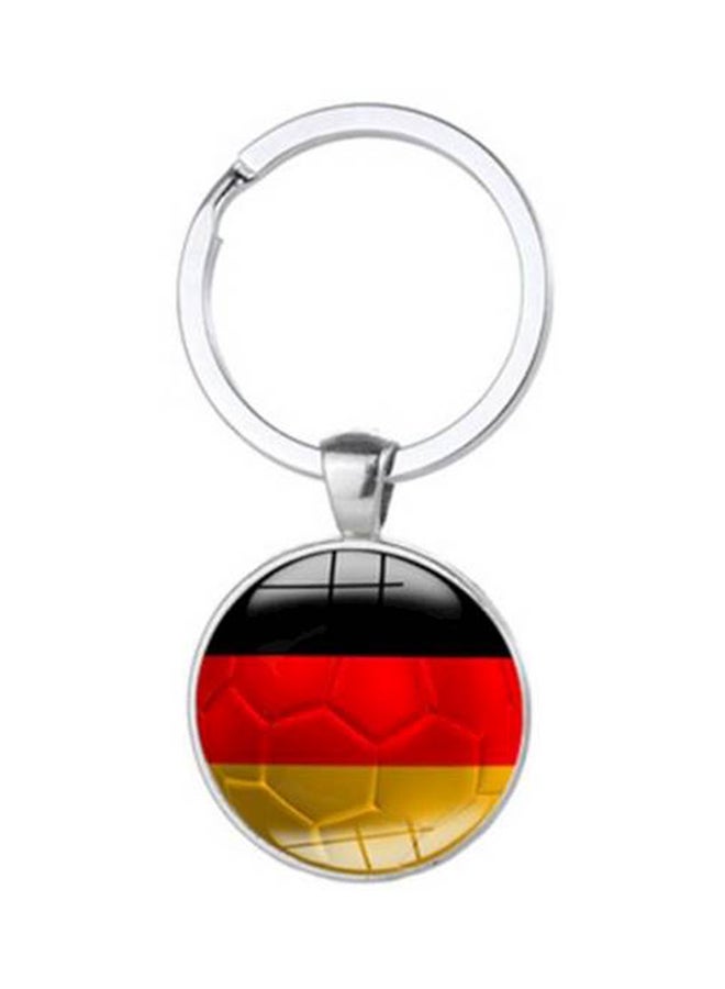Loquat Germany Flag Key Chain Round Glass Pendant Charm Bag/Car Key Chain