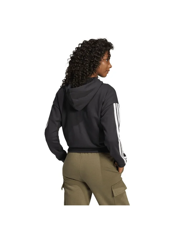 Adidas W 3S Ft Fz Hd Black Training Track Tops For Women XS