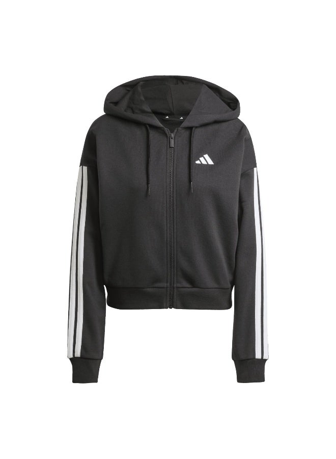 Adidas W 3S Ft Fz Hd Black Training Track Tops For Women XS  - Image 1