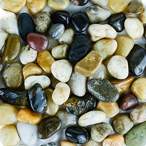 5 lbs Approx 130 River Rocks Stones for Plants Pebbles for Indoor Plants Aquarium Fish Tank Rocks Polished Decorative Rocks for Vases 0816 Inches