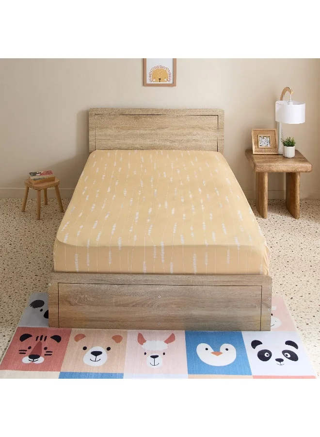 Home Box Joy Slumber Poppin Twin Microfibre Fitted Sheet - 120x200+25 cm