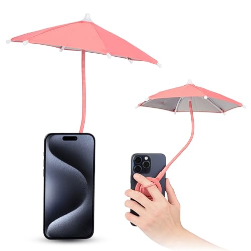 Kiorafoto Phone Umbrella for Sun, Magnetic Cellphone Sunshade Shield Umbrella, Universal Phone Umbrella Sun Blocker Cover Visor for Beach Pool Outdoor Tiktok YouTube Video Photo Watching Shooting Anti-Glare - Image 1