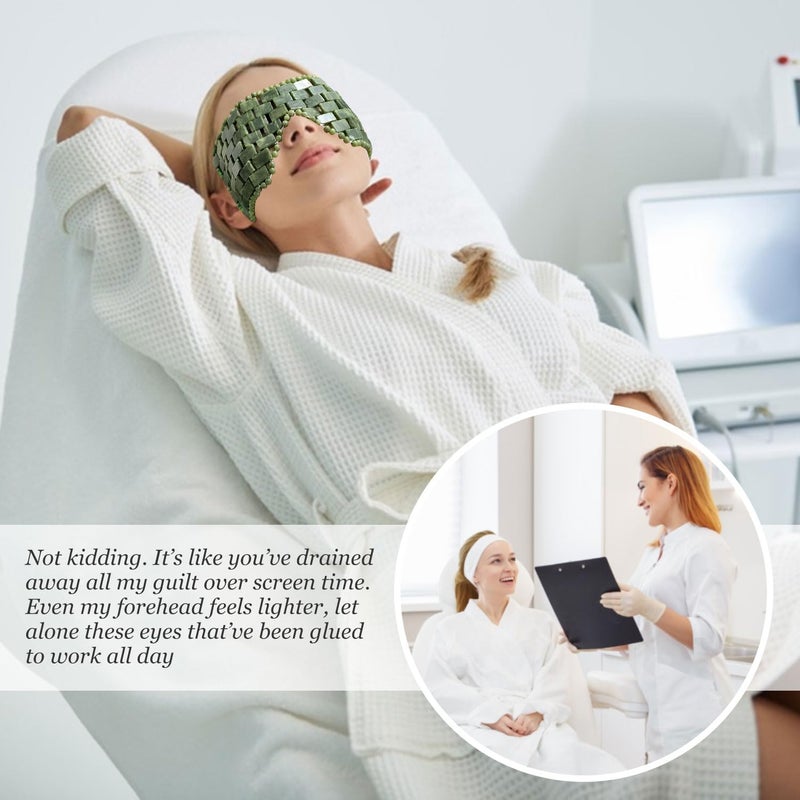 LazyGa Jade Eye Mask,Large Facial Cooling Mask with 100% Real Jade for Hot & Cold Therapy,Green Stone Facial Eyes Sleeping Mask Relief Eye Cover - Image 3