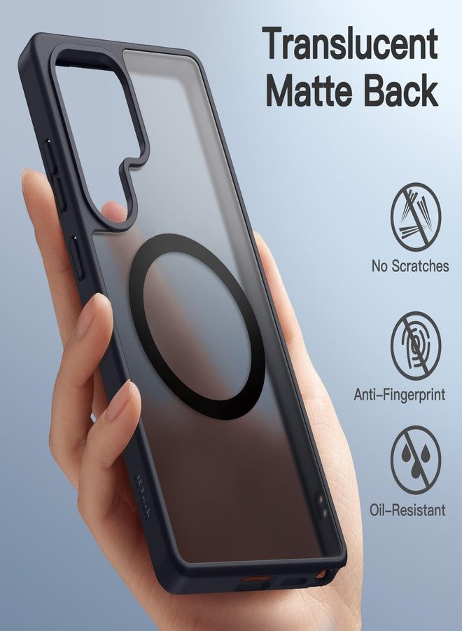 جي تيك جراب مغناطيسي من JETech لهاتف سامسونج جالاكسي S25 ألترا 5G، متوافق مع MagSafe، غطاء خلفي شفاف غير لامع مقاوم للصدمات (أسود تيتانيوم) - Image 4