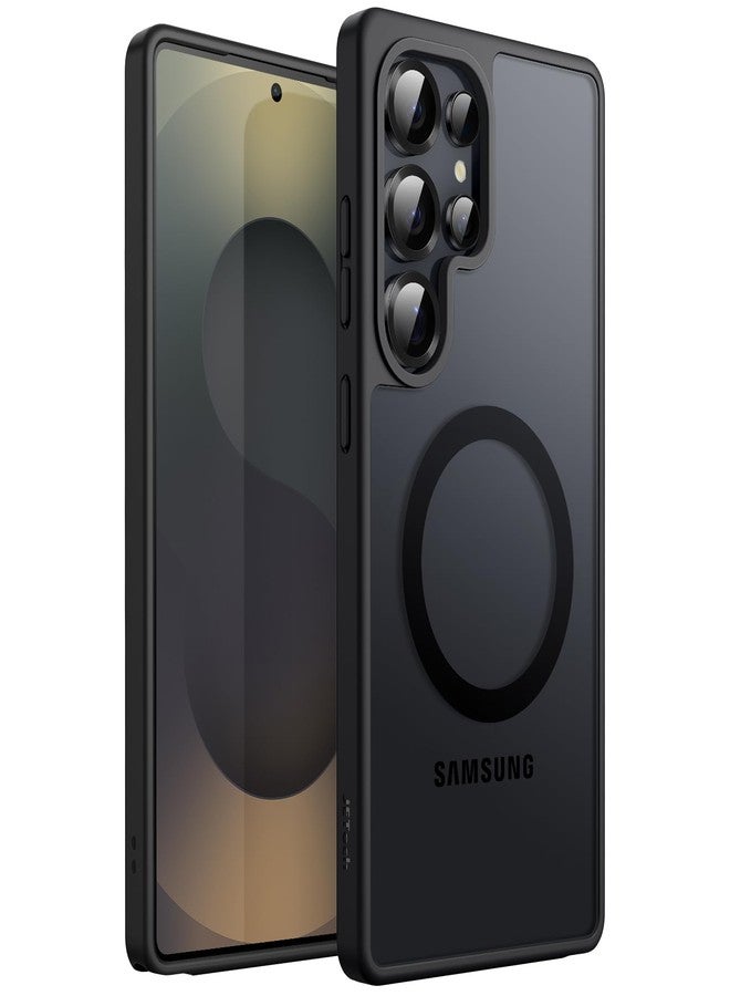 جي تيك جراب مغناطيسي من JETech لهاتف سامسونج جالاكسي S25 ألترا 5G، متوافق مع MagSafe، غطاء خلفي شفاف غير لامع مقاوم للصدمات (أسود تيتانيوم) - Image 1