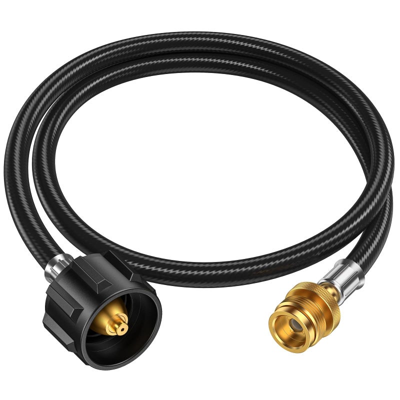 Alloxity 4ft Propane Hose Adapter 1lb to 20lbï¼ŒPropane Adapter 20lb to 1lb Converter, Propane Tank Adapter Hose 20 lb to 1 lb for Weber Q Grill/Coleman Stove/Blackstone Griddle/Buddy Heater/Weber Traveler - Image 1