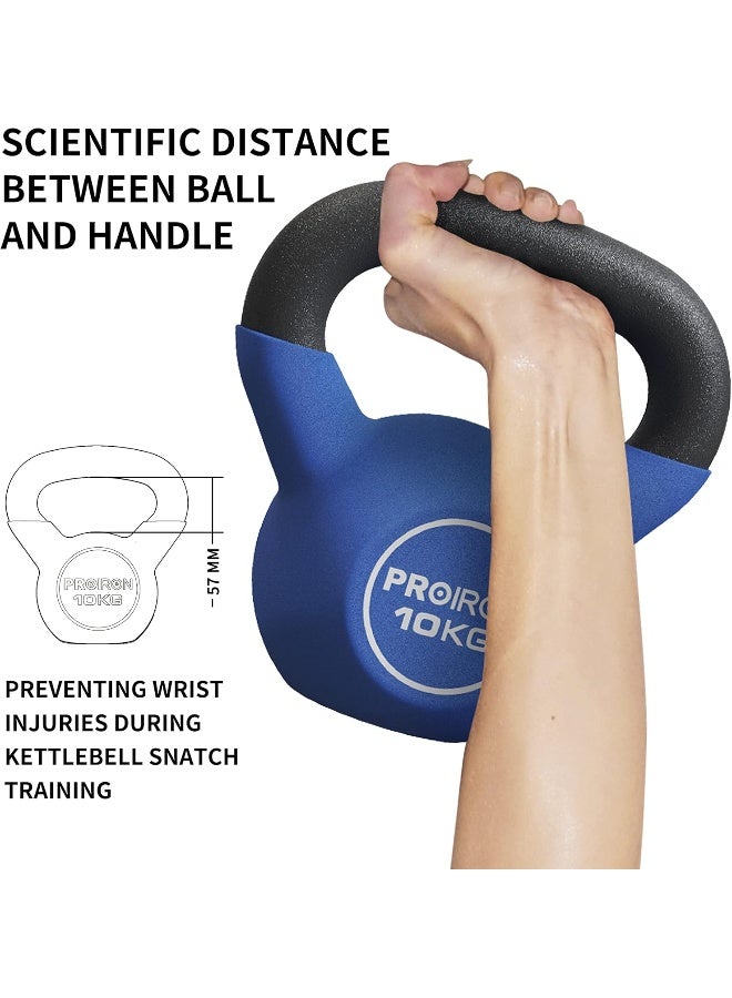PROIRON Neoprene Coated Kettlebell Weights Solid Cast Iron Kettlebell, Strength Training Kettlebells for Weightlifting, Conditioning, Strength & Core Training - 10KG - Image 4