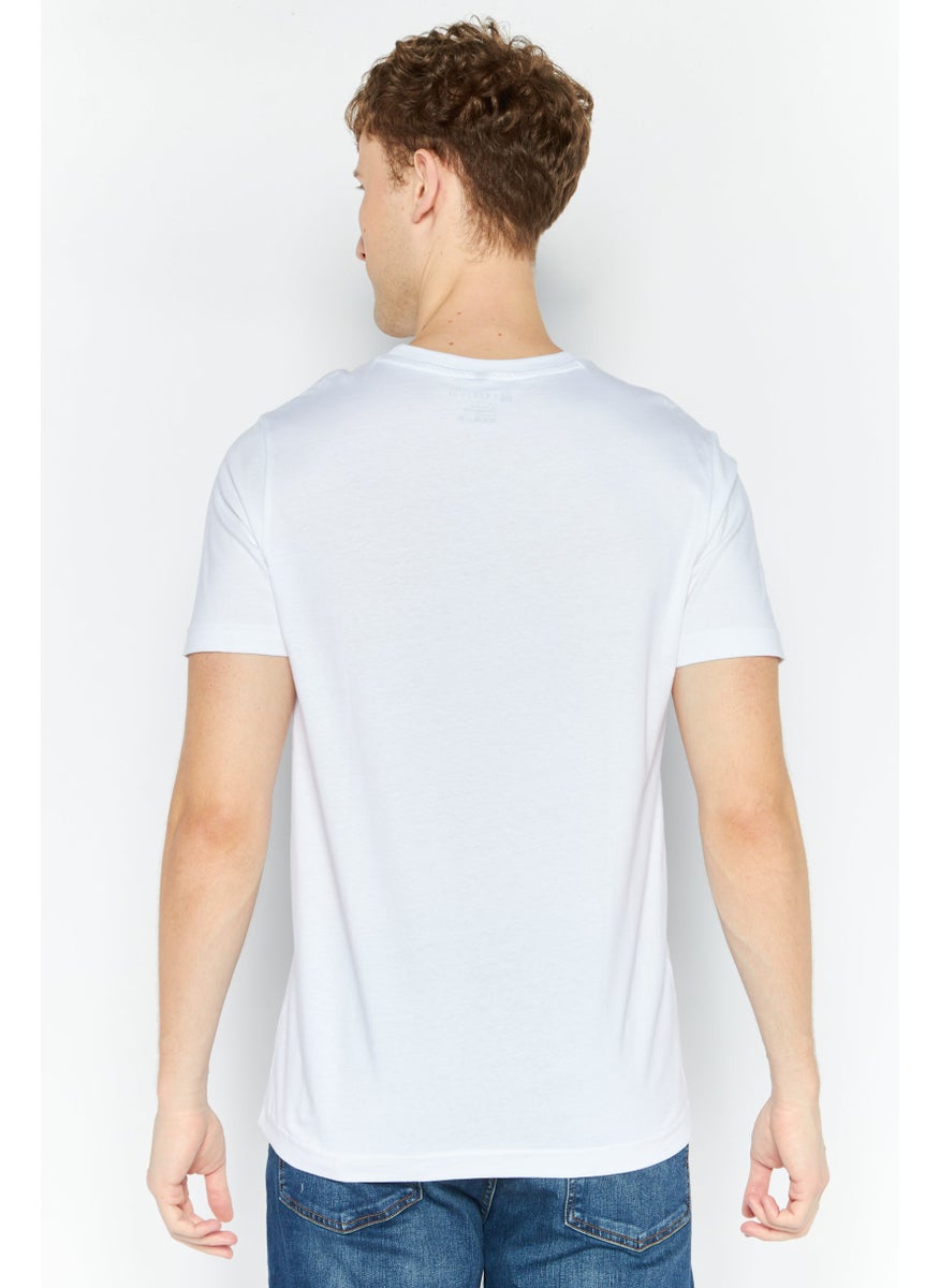 Free Soul - Men Crew Neck Short Sleeve Graphic Print Troon T-Shirt, White Combo - Image 1
