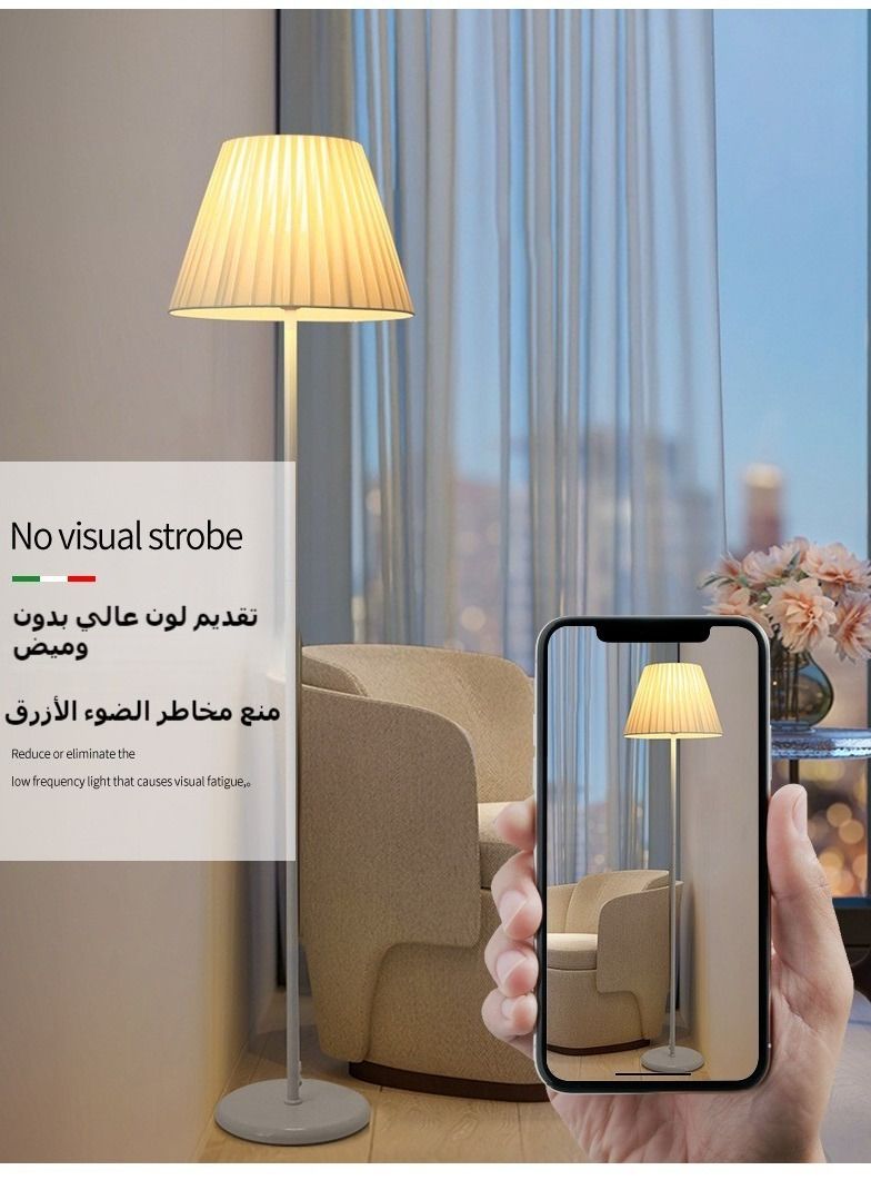 XiuWoo Black Pole Floor Lamp Simple Design Tall Lamp with Shade Standing Lamp with LED Bulb 3 Colors Brightness Work Lamp for Living Room and Bed Room - Image 5