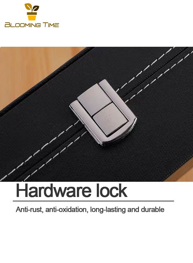 بلومنغ تايم صندوق عرض الساعات متعدد القطع عالي الجودة، صندوق عرض الساعات الجلدي الشفاف ذو النافذة الشفافة للساعات، صندوق تخزين الساعات عالي الجودة للأعمال التجارية العتيقة، صندوق تخزين الساعات الجلدية، صندوق عرض ساعات اليد، صندوق عرض كشك المفروشات المنزلية، صندوق هدايا بسيط رائع - Image 5