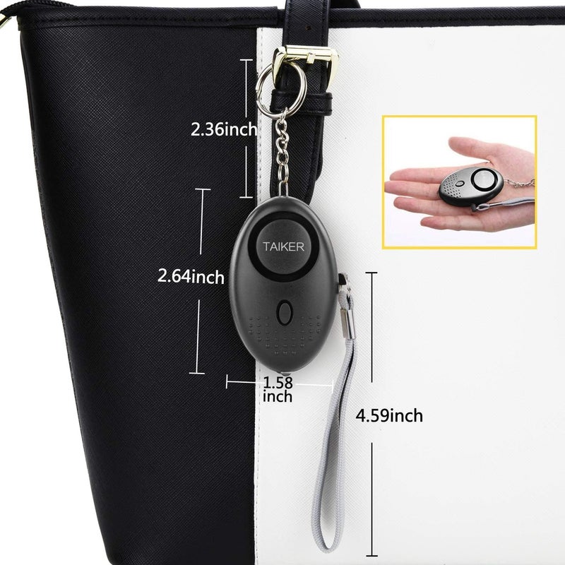 Taiker Personal Alarm for Women, 10 Packs 140DB Emergency Self-Defense Security Alarm Keychain with LED Light for Women Kids and Elders (Black & White) - Image 5