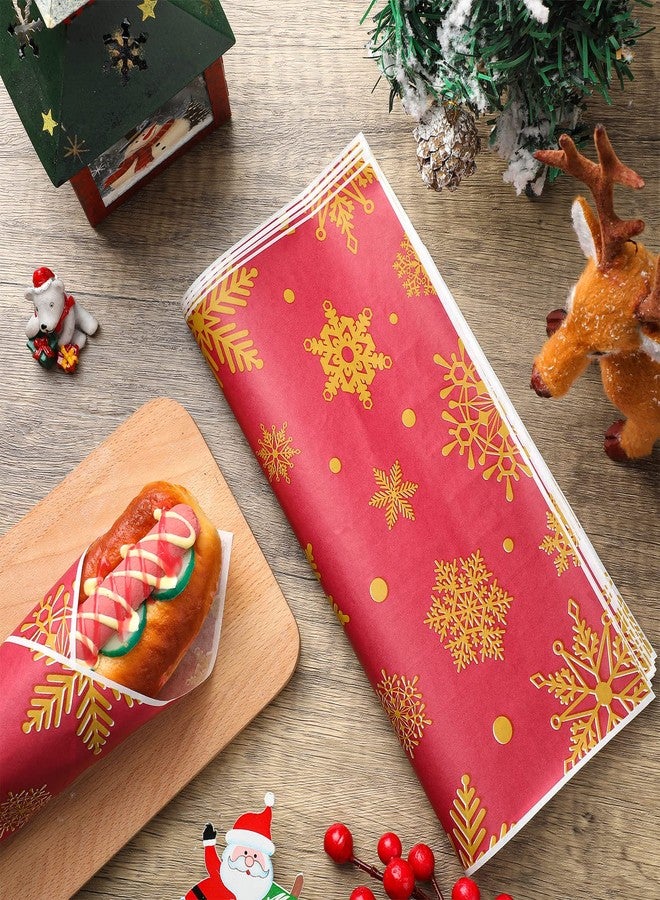 Yahenda 150 Pieces Christmas Wax Paper Parchment Paper Sheets Decorative Waterproof Bakery Tissue Grease Resistant Christmas Food Baking Colored Basket Liners Xmas Supplies Decoration - Image 4