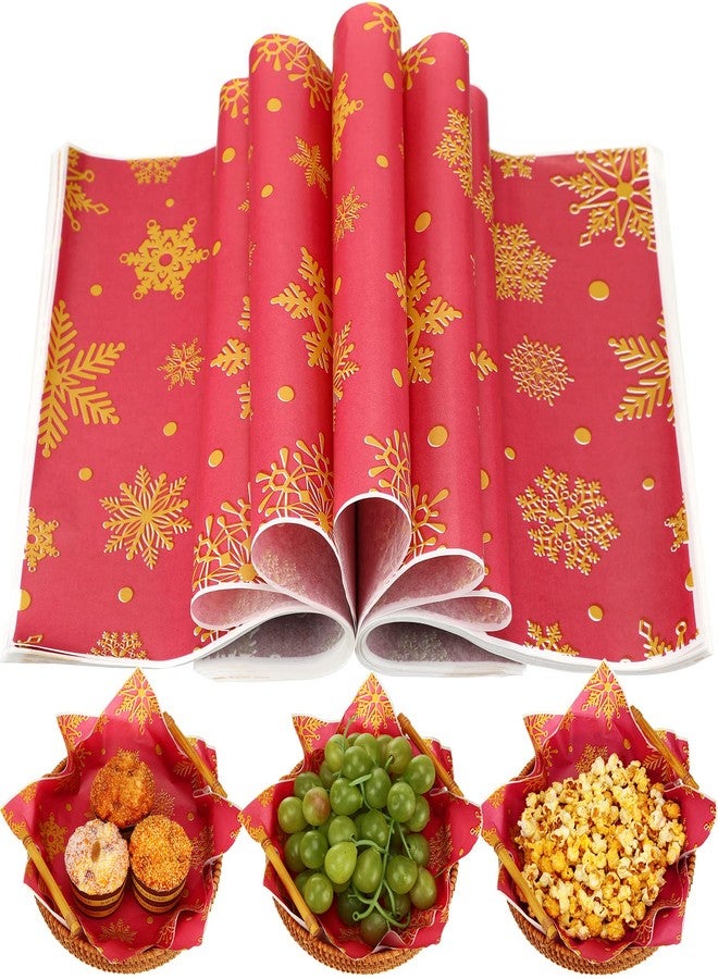 Yahenda 150 Pieces Christmas Wax Paper Parchment Paper Sheets Decorative Waterproof Bakery Tissue Grease Resistant Christmas Food Baking Colored Basket Liners Xmas Supplies Decoration - Image 1