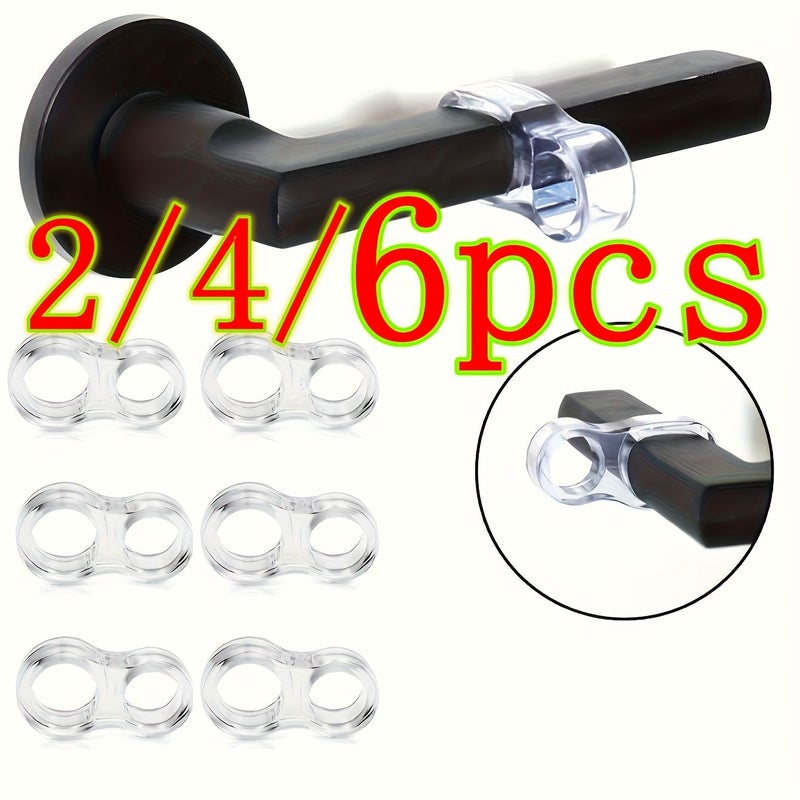 Transparent 6 Pieces Silicone Door Stop Shock Absorbing Rings Quiet Handle Bumpers For Home And Office Use Prevents Door Knobs From Damaging Walls - Image 1