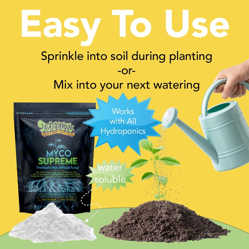 Trifecta Mycorrhizal Fungi for Soil, Root Stimulator for Plants, Ultra Concentrated Mycorrhizae for Plants Strong Roots & Living Soil, Trifecta Myco Supreme Plant Root Stimulator for Tree, Rose and Flower Care - Image 4